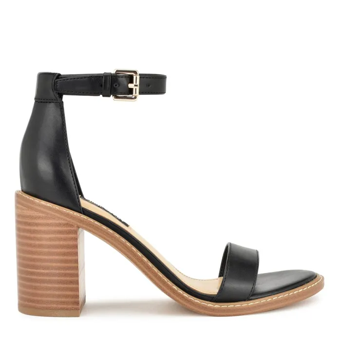 Erla Tailored Sandals Black Women Nine West Heeled