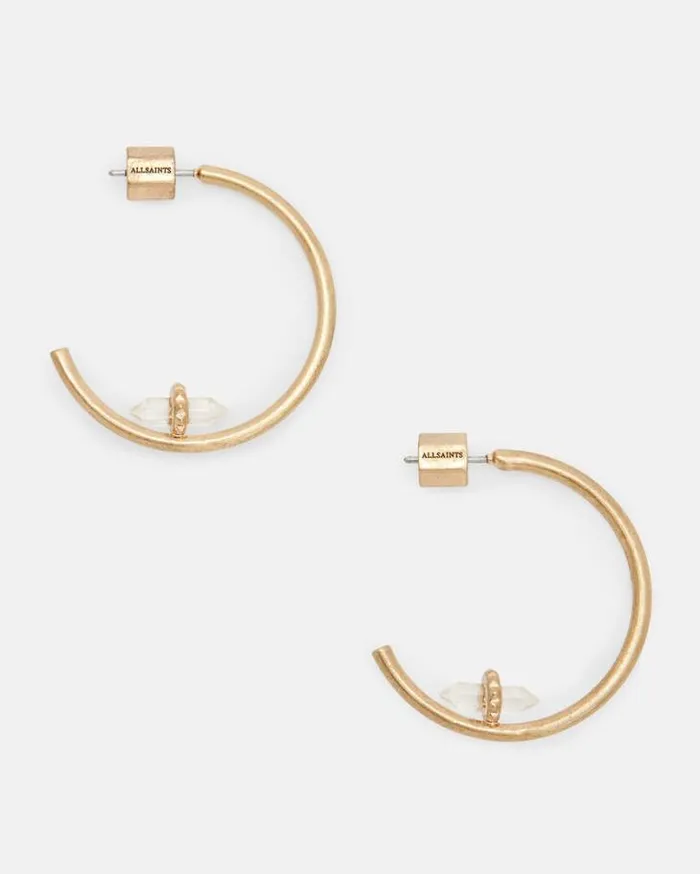 Eryka Crystal Pendant Hoop Earrings Warm Brasscrystal Women AllSaints Jewelry