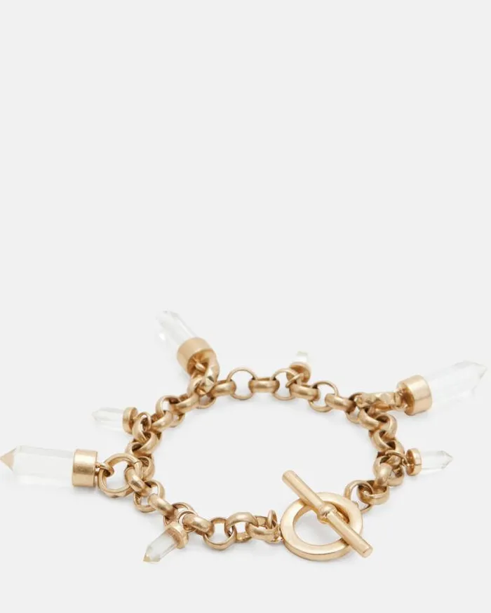 Eryka Gold Tone Pendant Bracelet Warm Brasscrystal Women AllSaints Jewelry