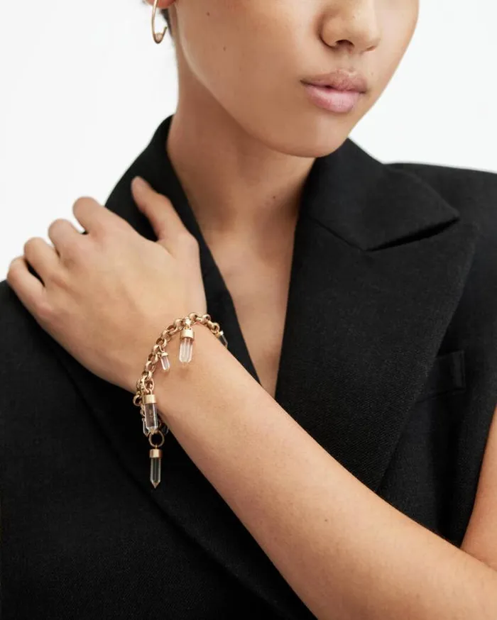 Eryka Gold Tone Pendant Bracelet Warm Brasscrystal Women AllSaints Jewelry