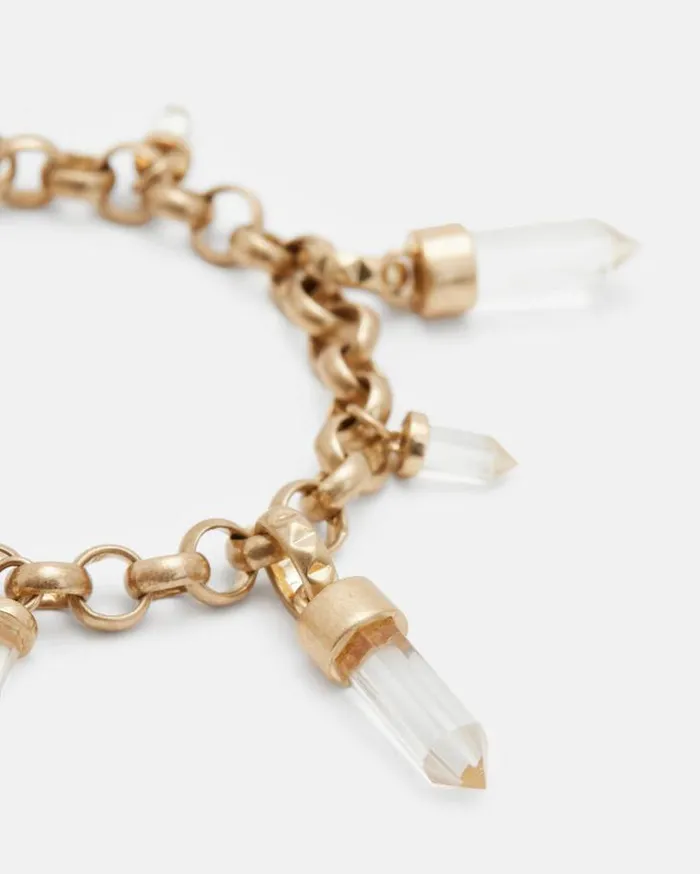 Eryka Gold Tone Pendant Bracelet Warm Brasscrystal Women AllSaints Jewelry