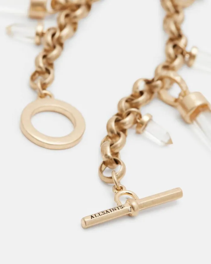 Eryka Gold Tone Pendant Bracelet Warm Brasscrystal Women AllSaints Jewelry