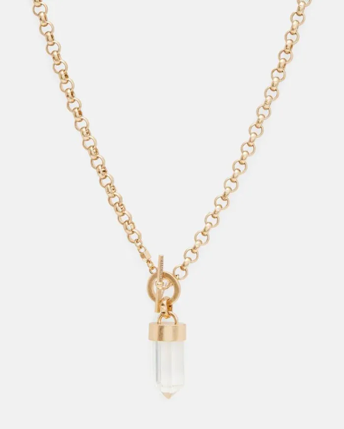 Eryka Gold Tone Pendant Necklace Warm Brasscrystal Women AllSaints Jewelry