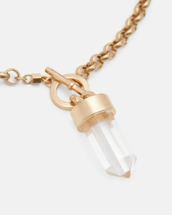 Eryka Gold Tone Pendant Necklace Warm Brasscrystal Women AllSaints Jewelry