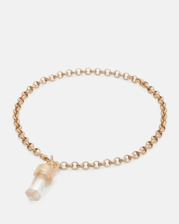 Eryka Gold Tone Pendant Necklace Warm Brasscrystal Women AllSaints Jewelry
