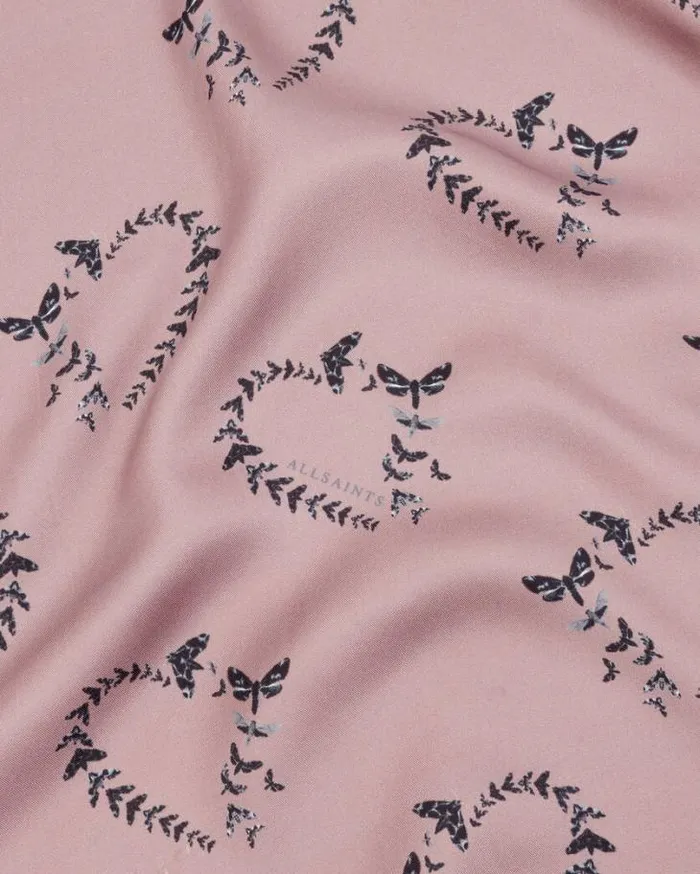 Escalera Silk Heart Print Bandana Blush Pink Women AllSaints Accessories