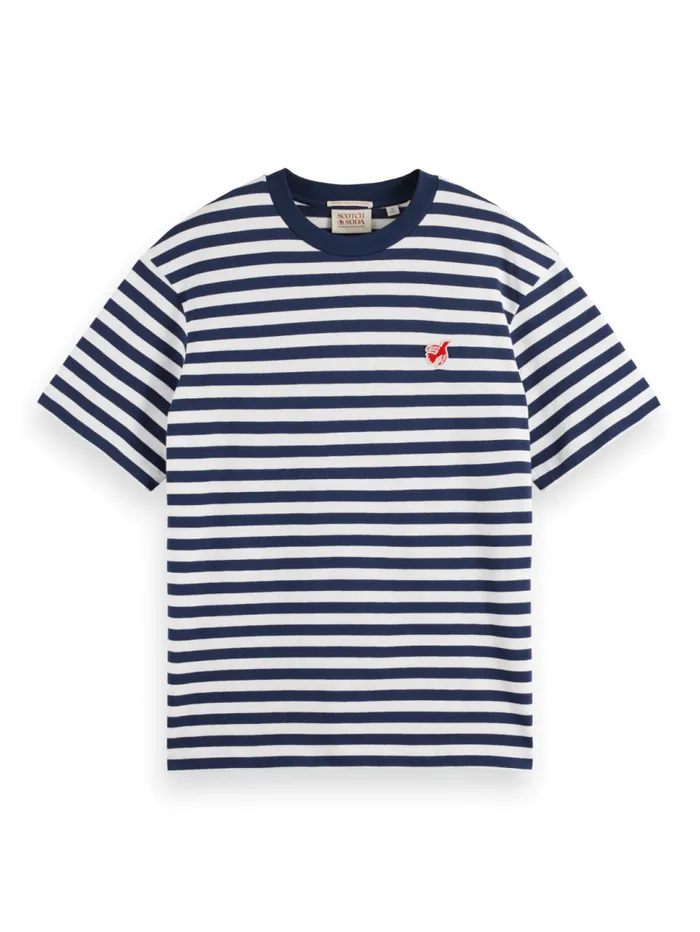 Essential 8211 The Free Spirit Peace Bird Striped Tshirt Navywhite Men Scotch and Soda TShirts and Polo Shirts Essential 8211 The Free Spirit Peace Bird Striped Tshirt Navywhite Men Scotch and Soda TShirts and Polo Shirts