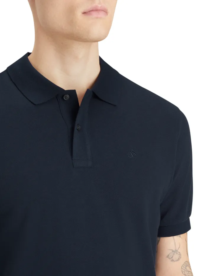 Essential Logo Pique Polo Black Men Scotch and Soda Essentials