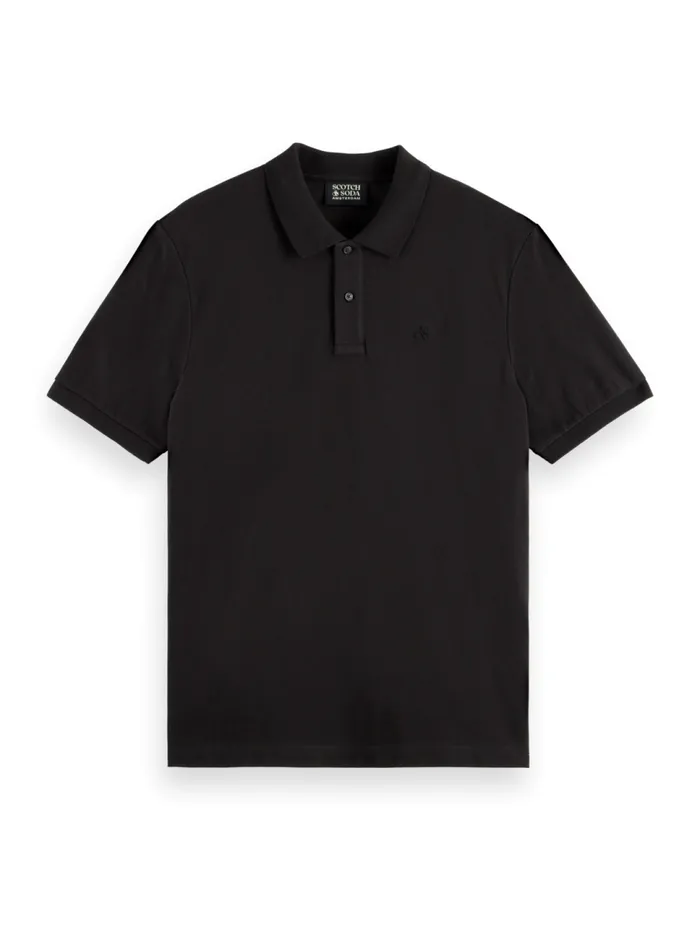 Essential Logo Pique Polo Black Men Scotch and Soda Essentials