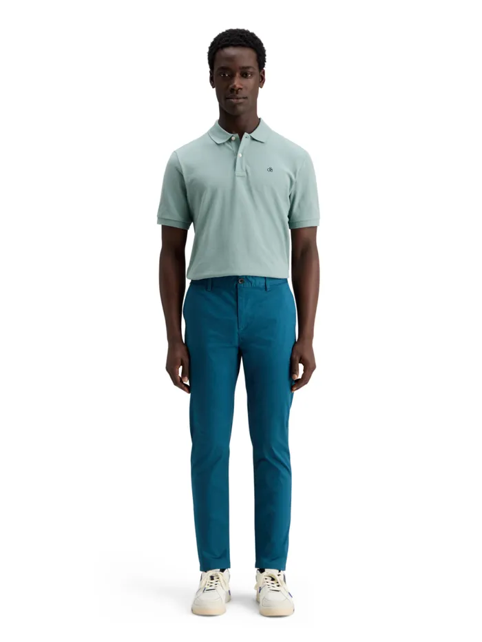 Essential Organic Cotton Pique Polo Bay Blue Men Scotch and Soda Essentials