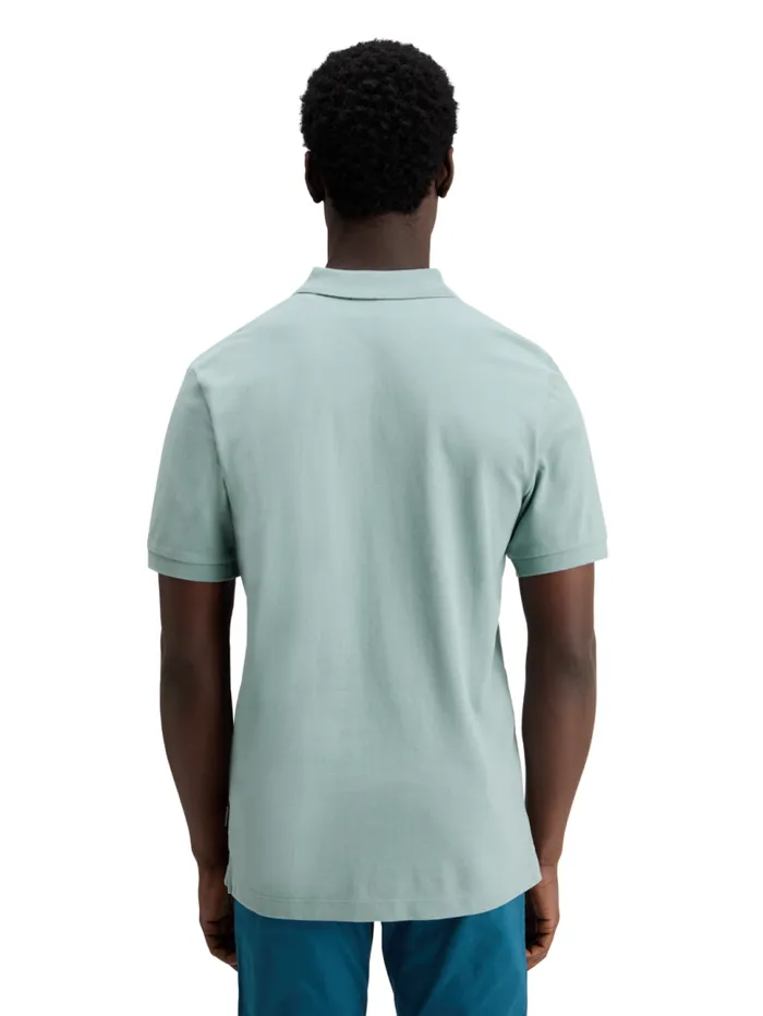 Essential Organic Cotton Pique Polo Bay Blue Men Scotch and Soda Essentials
