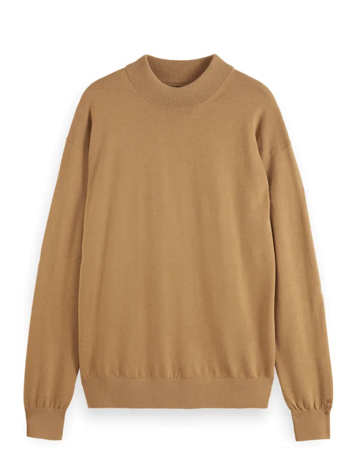 Essential Relaxed Fit Wool Blend Mock Neck Sweater Black Men Scotch and Soda Essentials Essential Relaxed Fit Wool Blend Mock Neck Sweater Black Men Scotch and Soda Essentials