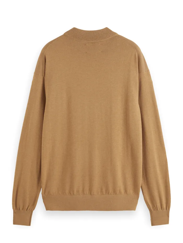 Essential Relaxed Fit Wool Blend Mock Neck Sweater Black Men Scotch and Soda Essentials Essential Relaxed Fit Wool Blend Mock Neck Sweater Black Men Scotch and Soda Essentials