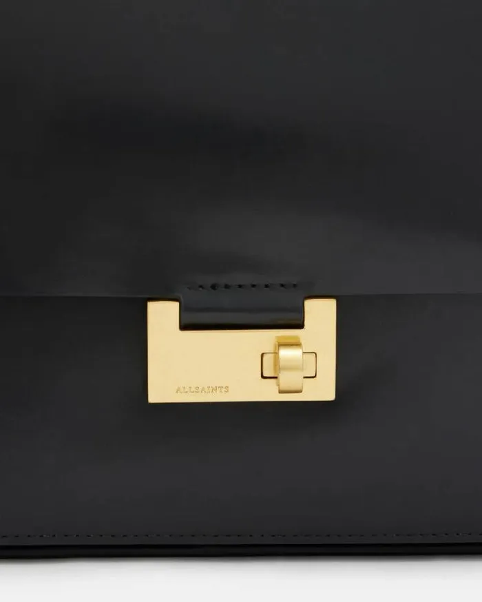 Etienne Leather Shoulder Bag Black Women AllSaints Handbags and Wallets