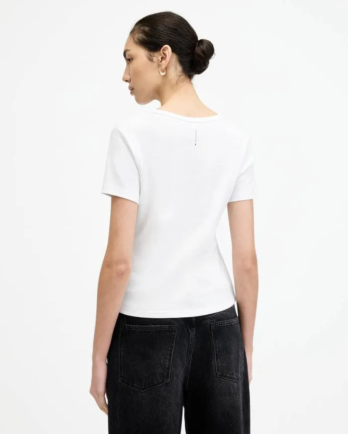Evie VNeck Short Sleeve TShirt White Women AllSaints TShirts