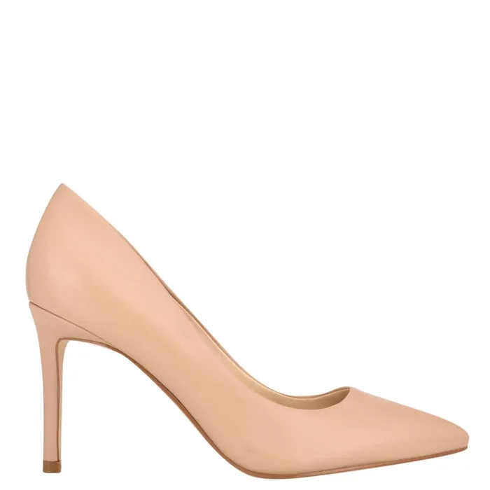 Ezra Pointy Toe Pumps Barely Nude Leather Women Nine West Pumps