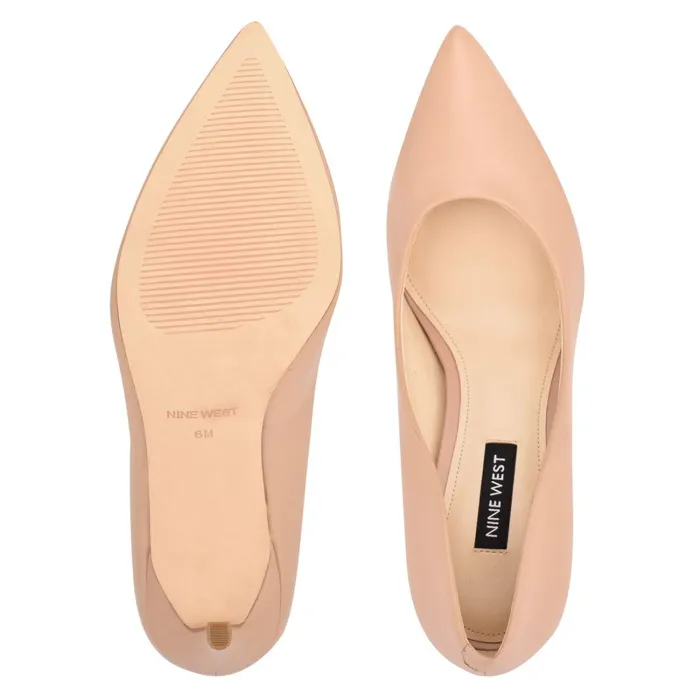 Ezra Pointy Toe Pumps Barely Nude Leather Women Nine West Pumps Ezra Pointy Toe Pumps Barely Nude Leather Women Nine West Pumps