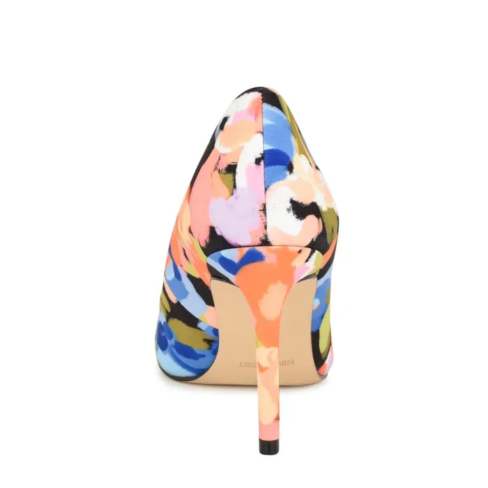 Ezra Pointy Toe Pumps Black Floral Women Nine West Pumps