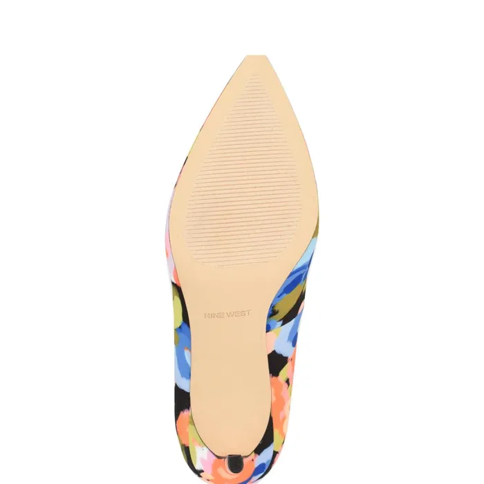 Ezra Pointy Toe Pumps Black Floral Women Nine West Pumps