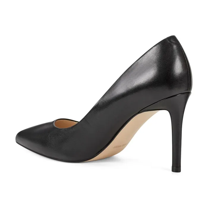 Ezra Pointy Toe Pumps Black Leather Women Nine West Pumps Ezra Pointy Toe Pumps Black Leather Women Nine West Pumps