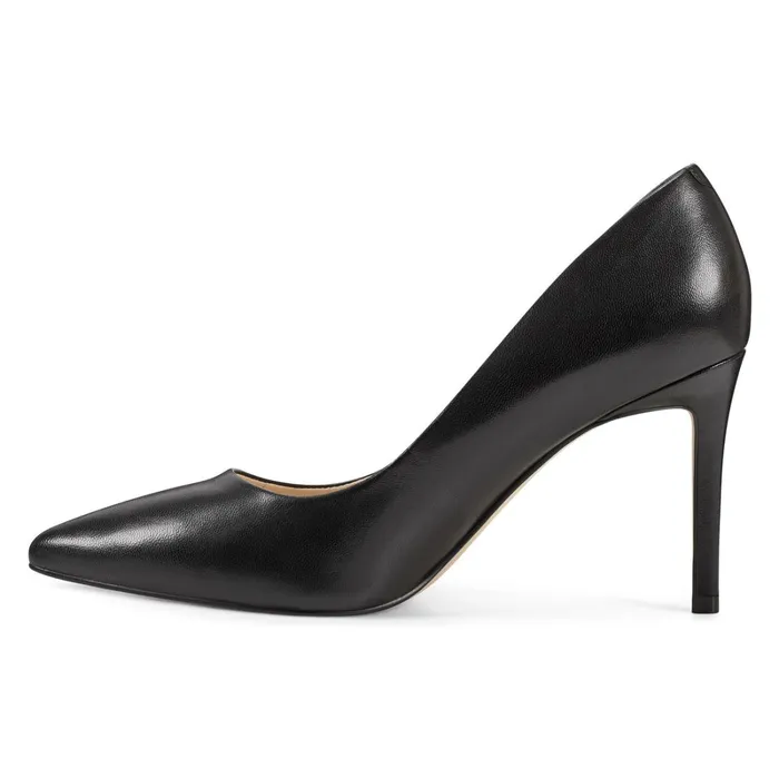 Ezra Pointy Toe Pumps Black Leather Women Nine West Pumps Ezra Pointy Toe Pumps Black Leather Women Nine West Pumps