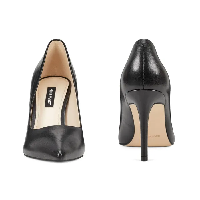 Ezra Pointy Toe Pumps Black Leather Women Nine West Pumps Ezra Pointy Toe Pumps Black Leather Women Nine West Pumps