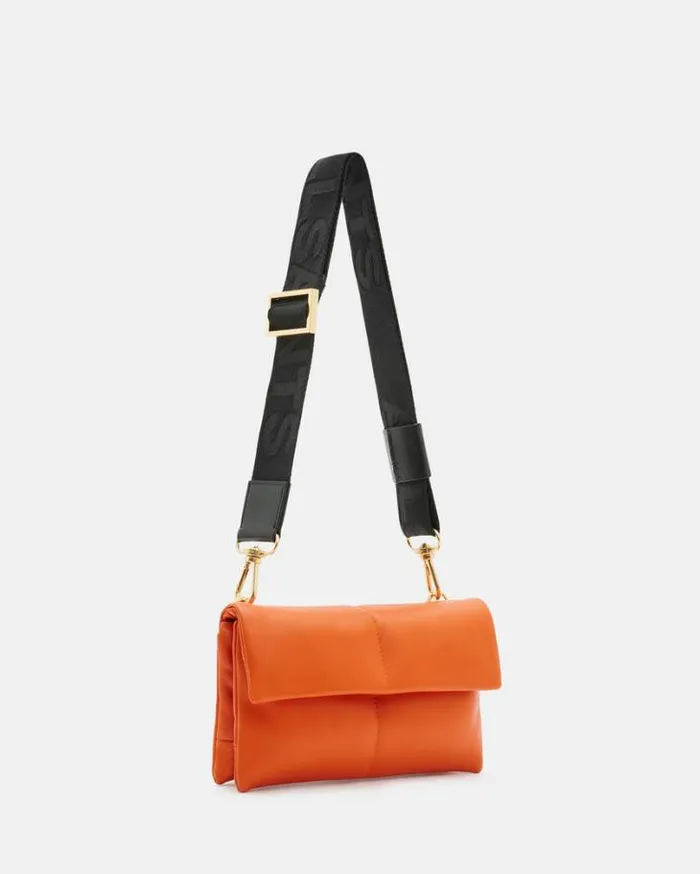 Ezra Quilted Leather Crossbody Bag Pyrole Orange Women AllSaints Handbags and Wallets Ezra Quilted Leather Crossbody Bag Pyrole Orange Women AllSaints Handbags and Wallets