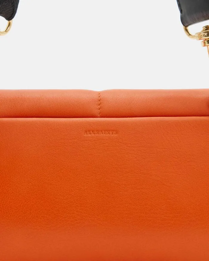 Ezra Quilted Leather Crossbody Bag Pyrole Orange Women AllSaints Handbags and Wallets Ezra Quilted Leather Crossbody Bag Pyrole Orange Women AllSaints Handbags and Wallets
