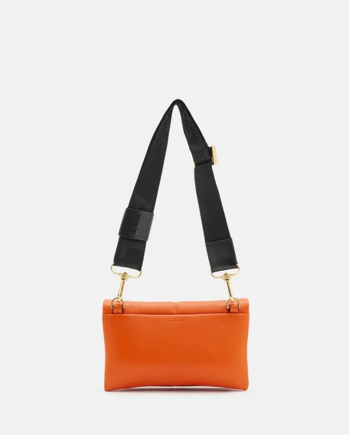 Ezra Quilted Leather Crossbody Bag Pyrole Orange Women AllSaints Handbags and Wallets Ezra Quilted Leather Crossbody Bag Pyrole Orange Women AllSaints Handbags and Wallets