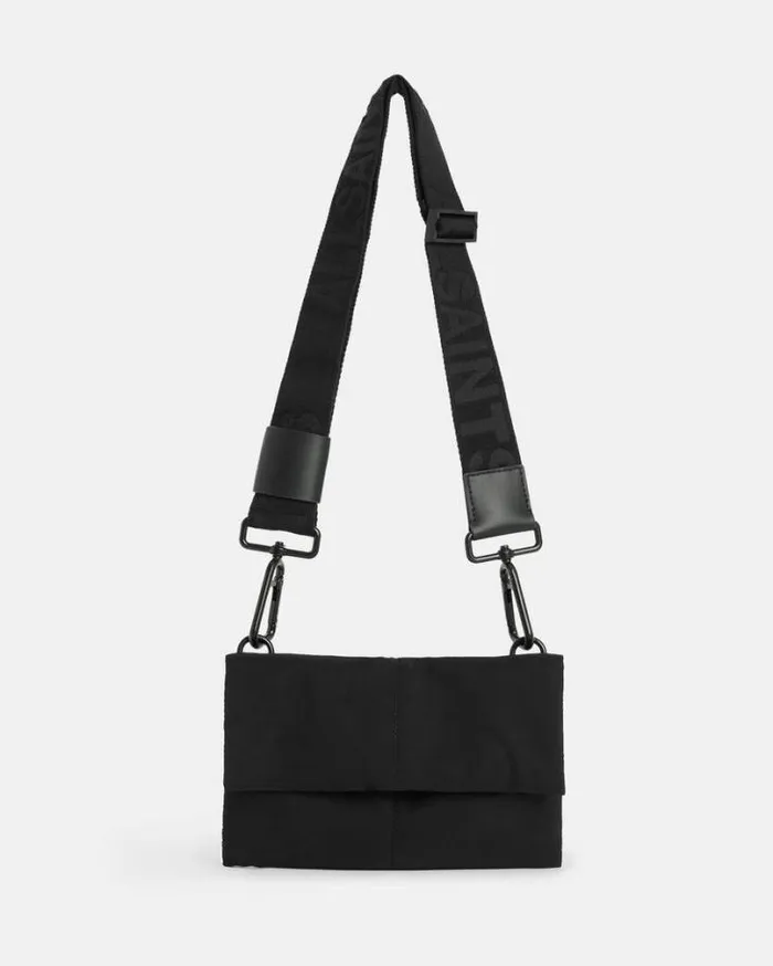 Ezra Recycled Crossbody Bag Black Women AllSaints Accessories