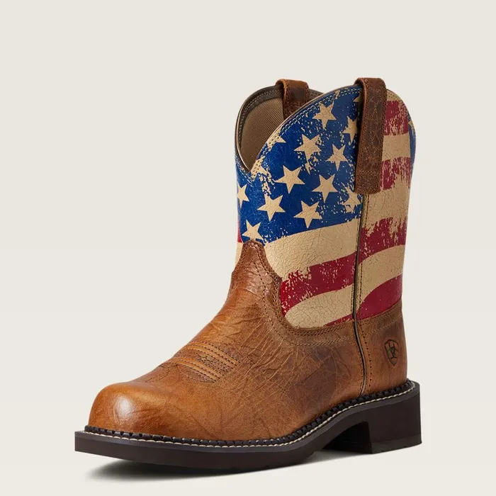 Fatbaby Heritage Patriot Western Boot Crackled Tumeric Women Ariat Western Boots