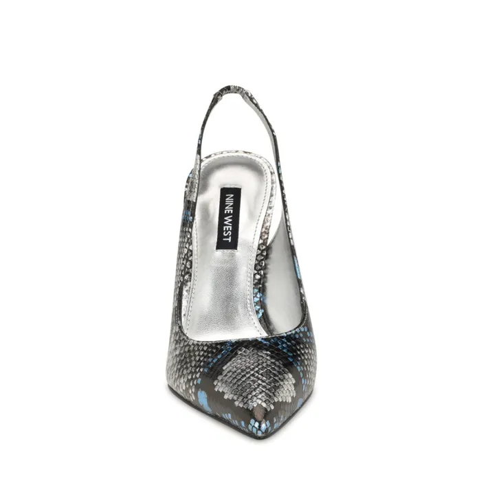 Feather Pointy Toe Slingback Pumps Silverblue Snake Women Nine West Slingbacks Feather Pointy Toe Slingback Pumps Silverblue Snake Women Nine West Slingbacks