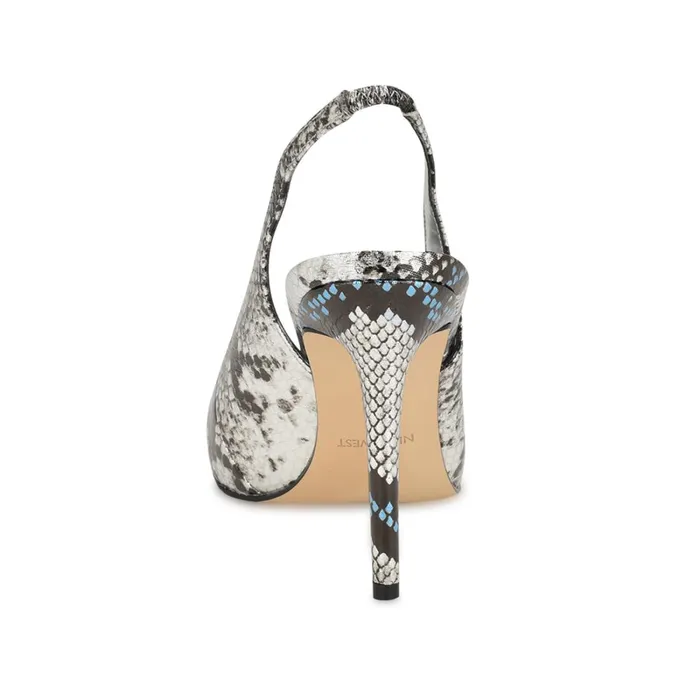 Feather Pointy Toe Slingback Pumps Silverblue Snake Women Nine West Slingbacks Feather Pointy Toe Slingback Pumps Silverblue Snake Women Nine West Slingbacks