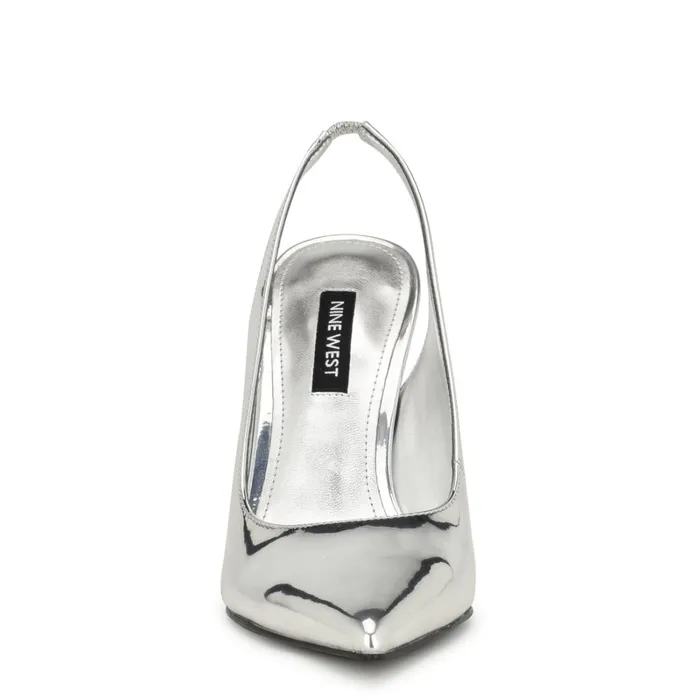 Feather Pointy Toe Slingback Pumps Silver Women Nine West Slingbacks Feather Pointy Toe Slingback Pumps Silver Women Nine West Slingbacks