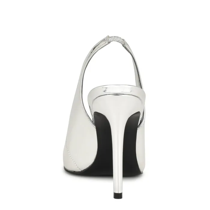 Feather Pointy Toe Slingback Pumps Silver Women Nine West Slingbacks Feather Pointy Toe Slingback Pumps Silver Women Nine West Slingbacks