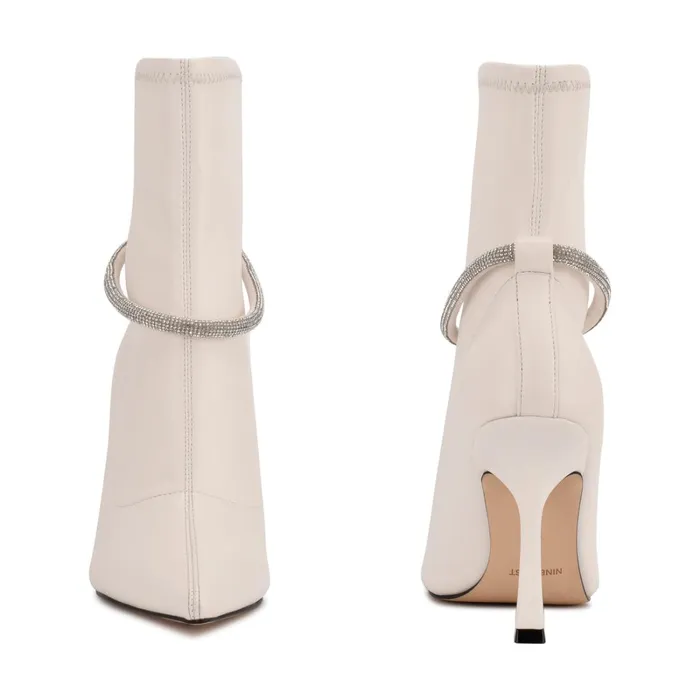 Ferba Dress Booties White Leather Women Nine West Boots and Booties Ferba Dress Booties White Leather Women Nine West Boots and Booties