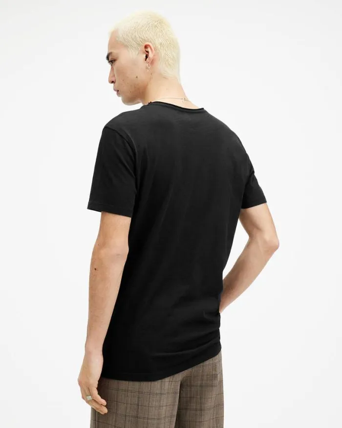 Figure Crew Neck Raw Edge TShirt Jet Black Men AllSaints TShirts