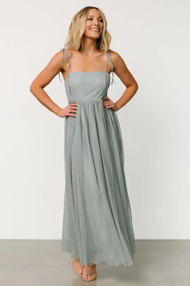 Fiona Tulle Maxi Dress Eucalyptus Women Baltic Born Tulle Styles Fiona Tulle Maxi Dress Eucalyptus Women Baltic Born Tulle Styles