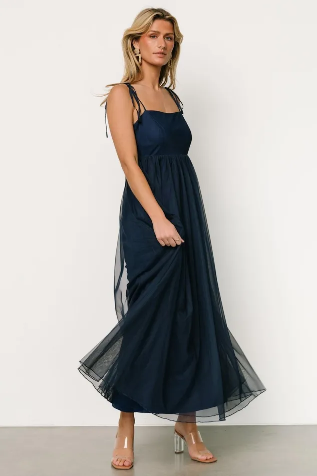 Fiona Tulle Maxi Dress Midnight Blue Women Baltic Born Tulle Styles