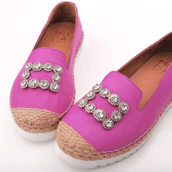 Flat And Ballerina Shoes Women Moda In Pelle Fairmont Pink Leather