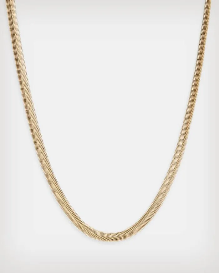 Flat Snake GoldTone Necklace Warm Brass Women AllSaints Accessories