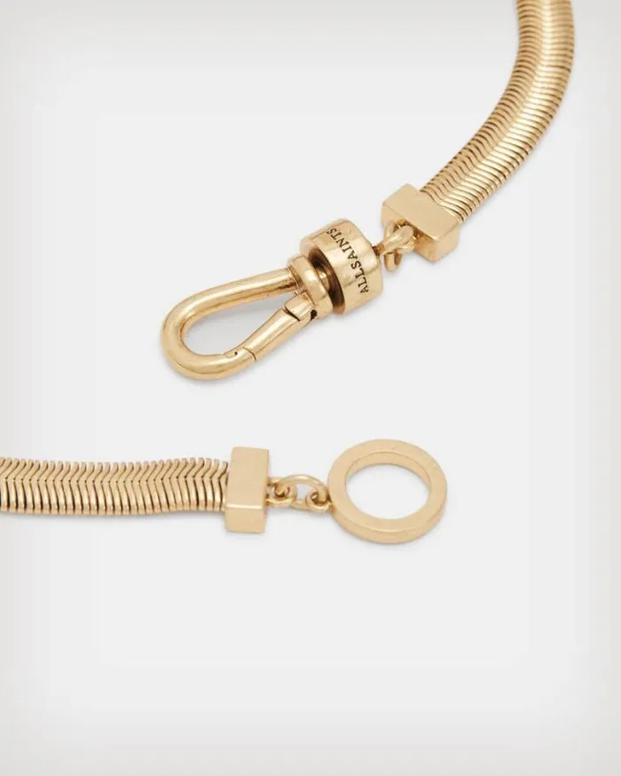 Flat Snake GoldTone Necklace Warm Brass Women AllSaints Accessories