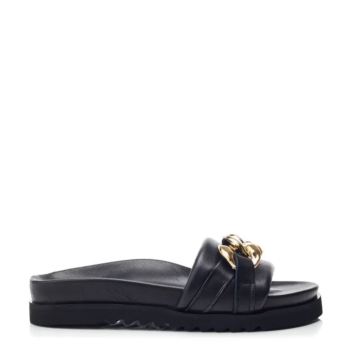 Flatform Sandals Women Moda In Pelle Bsoleful BChainer Black Leather