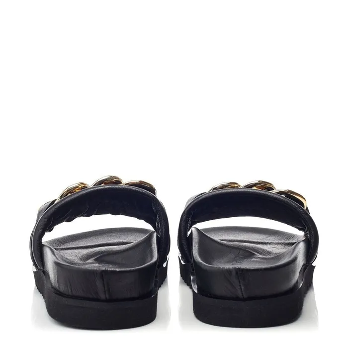 Flatform Sandals Women Moda In Pelle Bsoleful BChainer Black Leather