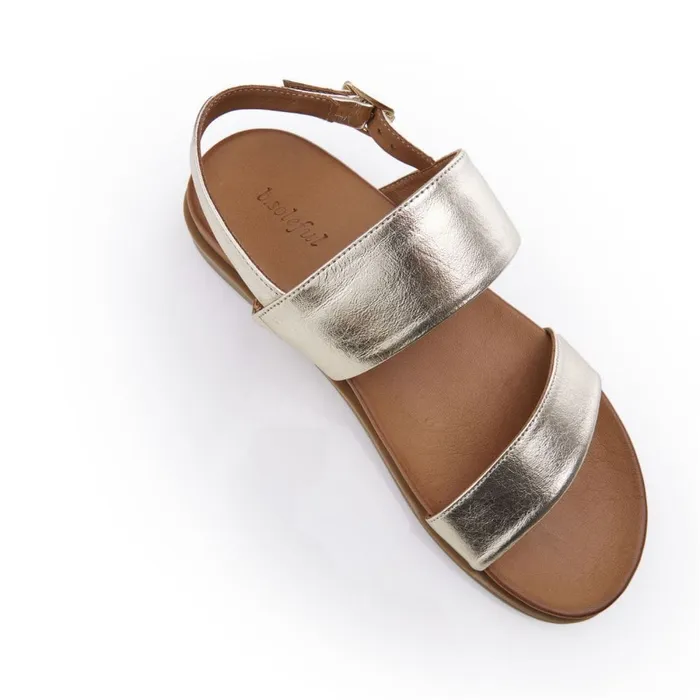 Flatform Sandals Women Moda In Pelle Bsoleful BJune Gold Leather