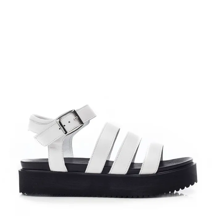 Flatform Sandals Women Moda In Pelle Bsoleful BRocker White Leather