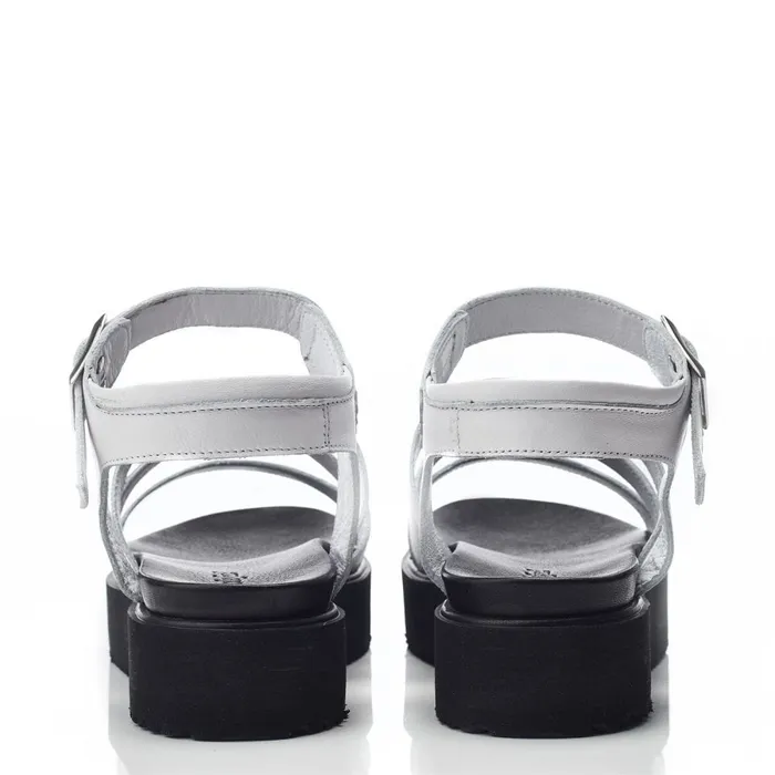 Flatform Sandals Women Moda In Pelle Bsoleful BRocker White Leather