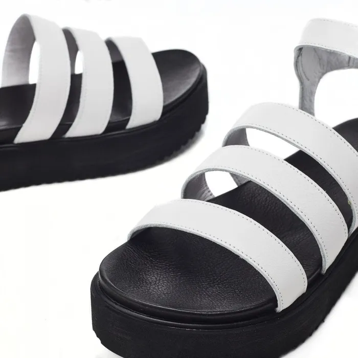 Flatform Sandals Women Moda In Pelle Bsoleful BRocker White Leather
