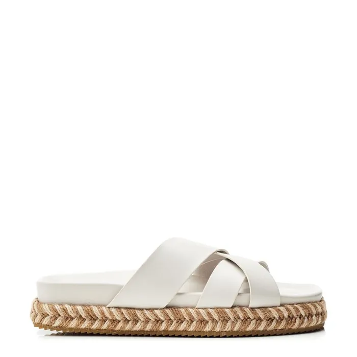 Flatform Sandals Women Moda In Pelle Morornie Off White Porvair