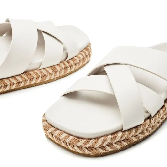 Flatform Sandals Women Moda In Pelle Morornie Off White Porvair